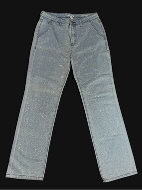Forever 21 Light Blue Straight Leg Jeans with Glitter